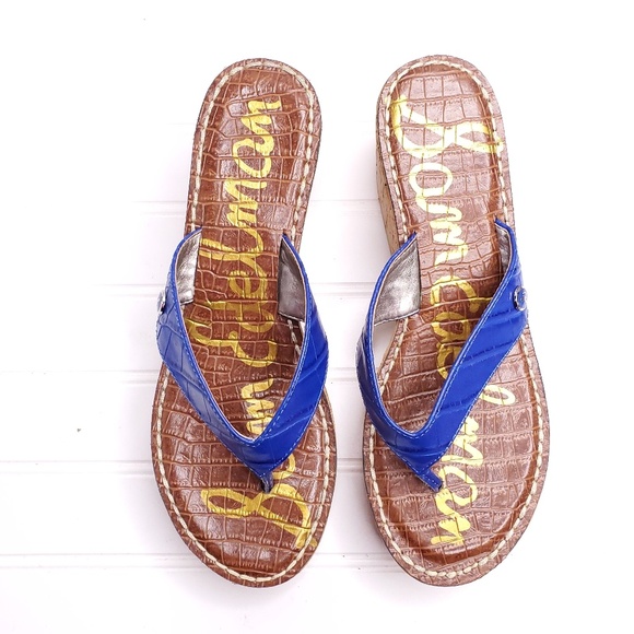 Sam Edalman Romy T-Strap Wedge Sandals --B12 - Picture 2 of 7